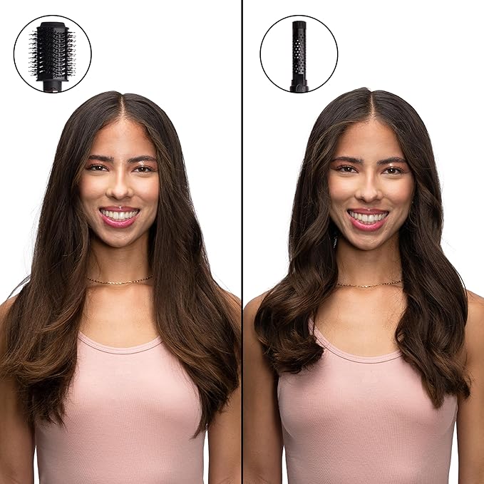 Foxybae Super Styler – 4-in-1 Blow Dryer Brush Set - Diffuser, Blowout Brush, 1.25” Curling Barrel & Drying Cylinder - Voluminous, Frizz-free Hair - Blow Dryer, Straightener & Curler [Black Rose-Gold]-Velvo Beauty