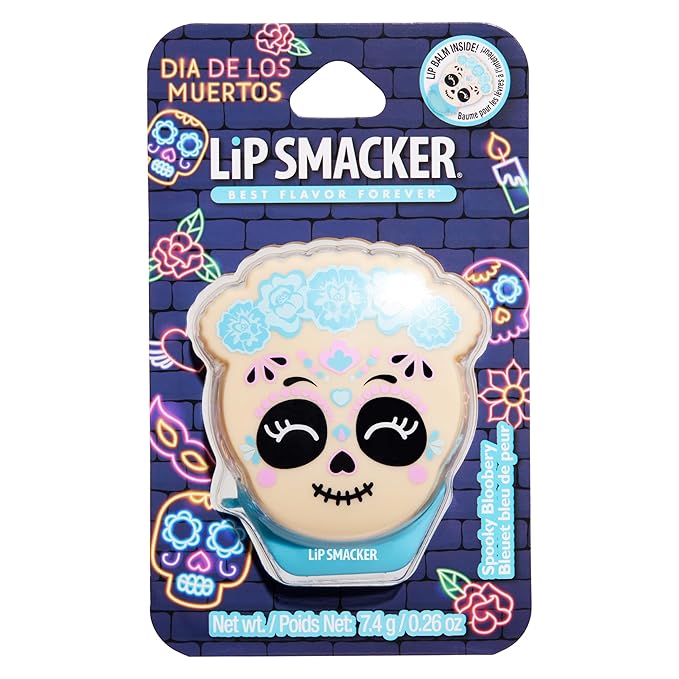 Lip Smacker Day of the Dead Lip Balm - Spooky Blooberry (Blue)-Velvo Beauty
