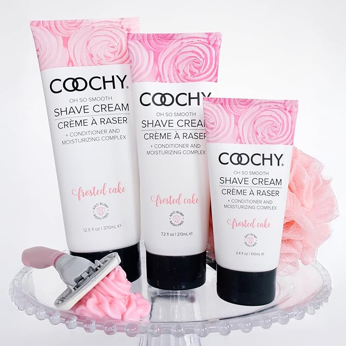 Coochy Shave Cream - Moisturizing Shave Lotion - Gentle Intimate Shaving Cream - For Bikini Area, Underarms, Legs & More - Rash-Free, Hydrating Formula - 12.5 oz, Frosted Cake-Velvo Beauty