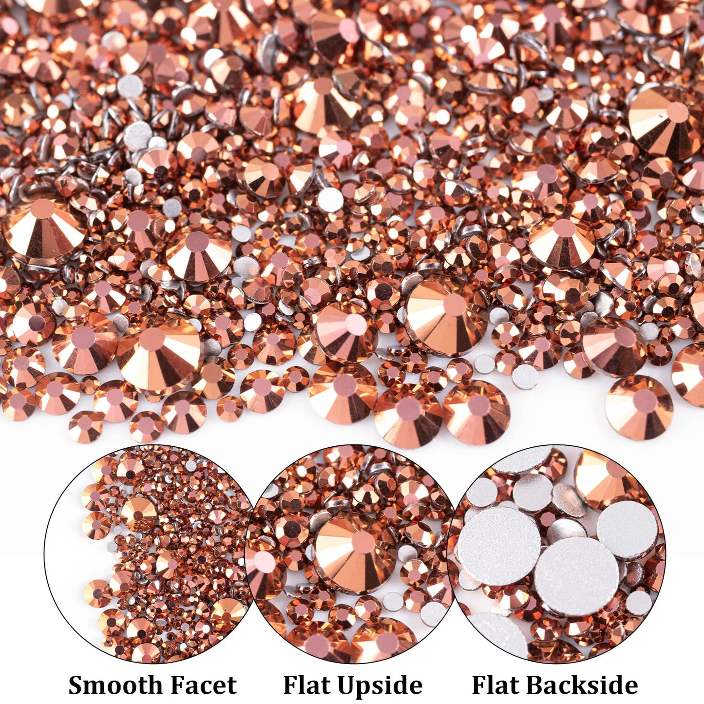 Two Packs of Flatback Rhinestones 4520 Pcs Colorful Nail Art Rhinestones Flatback Crystal Colorful+Rose Gold Rhinestone with Picker Pencil and Tweezer for Nail Art and Decoration-Velvo Beauty