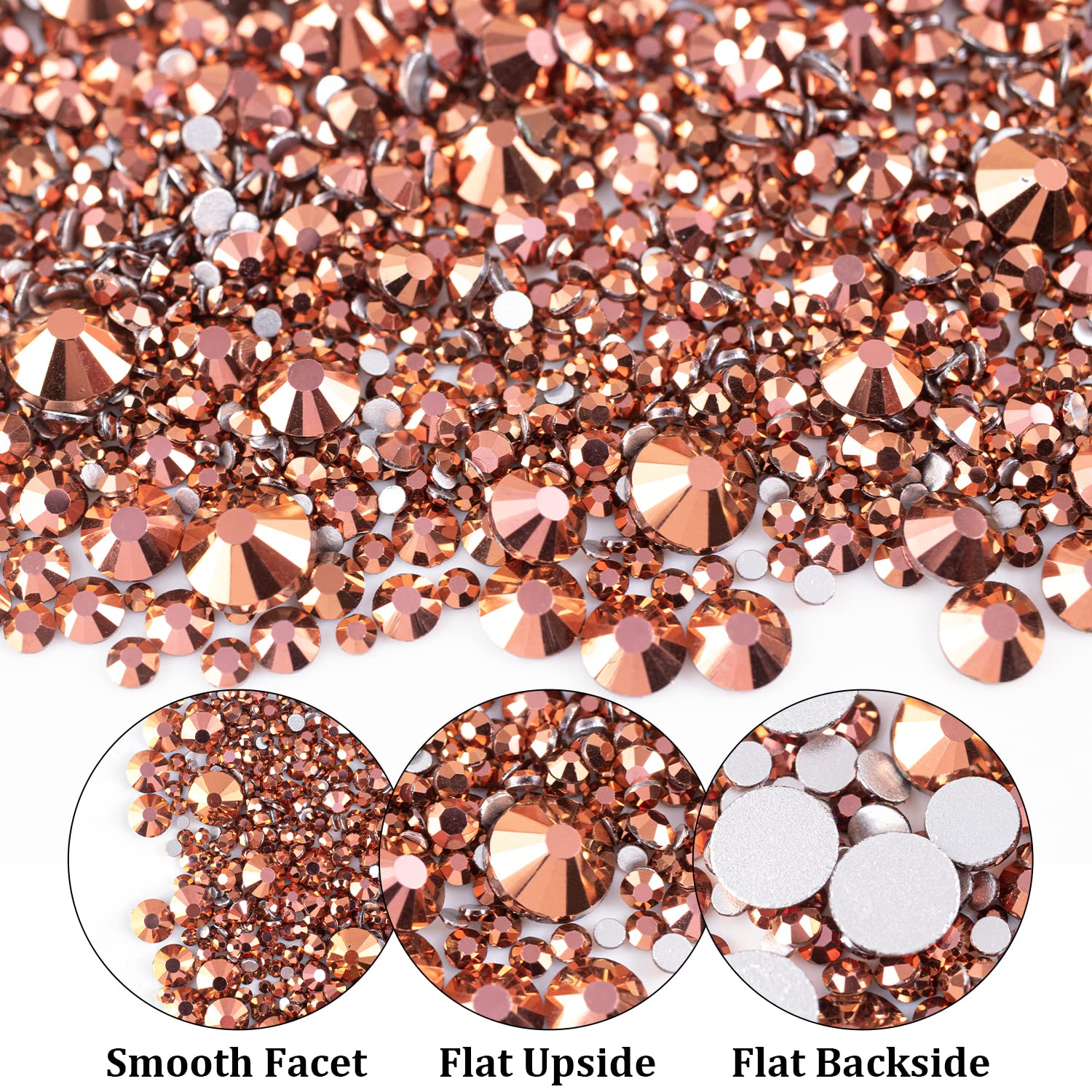 Two Packs of Flatback Rhinestones 4520 Pcs Colorful Nail Art Rhinestones Flatback Crystal Colorful+Rose Gold Rhinestone with Picker Pencil and Tweezer for Nail Art and Decoration-Velvo Beauty