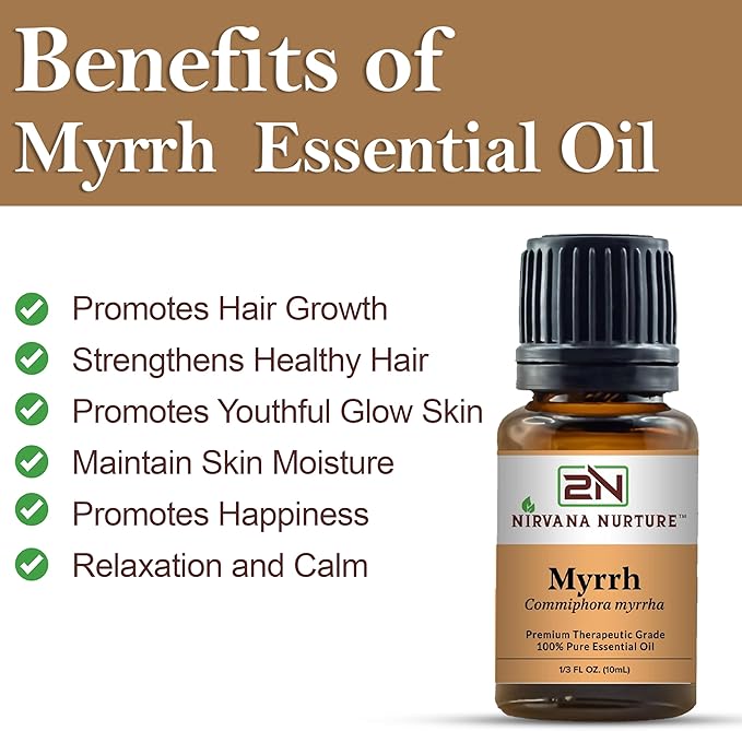 Myrrh Essential Oil 100% Pure Premium Therapeutic Grade, Undiluted - Aromatherapy Diffuser for Calm and Relaxation, Skin Care, Hair Care-Velvo Beauty