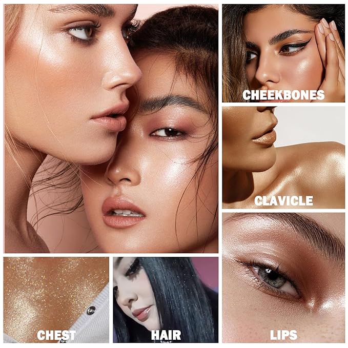 Polvo De Hadas Body Shimmer Glitter Highlighter Powder Makeup,High Gloss Sparkle for Face Body Hair,Create The Most Sparkly And Attractive Glitter Makeup - Nude Pink-Velvo Beauty