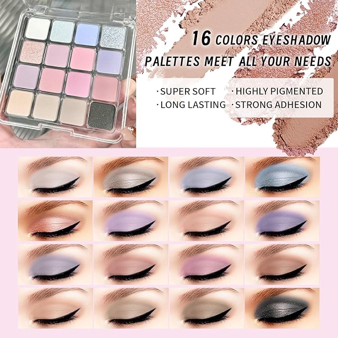 Makeup Set Full Kit for Girls Teens Women, Makeup Present Set, Includes Eyeshadow, Foundation, Blusher, Eyebrow Pencil, Mascara, Eyeliner, Brushes, Lip Gloss, Sponge, Cosmetic Bag-Velvo Beauty