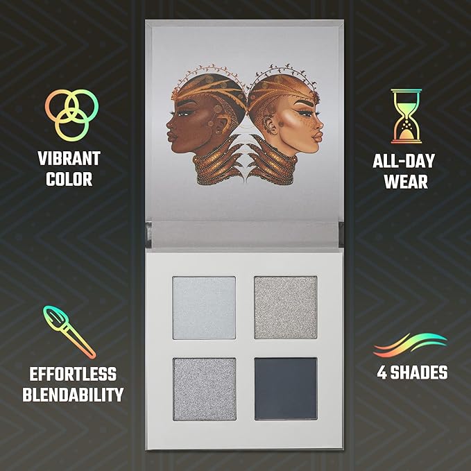 Juvia's Place Rebel Quad Grey Eyeshadow Palette - Professional Eye Makeup, Pigmented Eyeshadow Palette, Makeup Palette for Eye Color & Shine, Pressed Eyeshadow Cosmetics, Shades of 4-Velvo Beauty