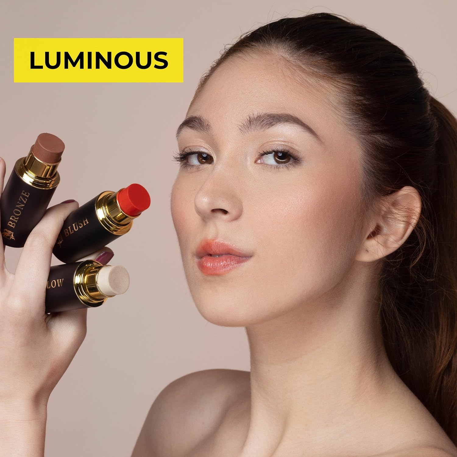 Cream Contour Stick Set – Blush, Bronzer & Highlighter Trio | Hydrating, Buildable, High-Pigment Makeup with Shea Butter & Vitamin E | Phoenix Beauty Gift Set (Luminous)-Velvo Beauty