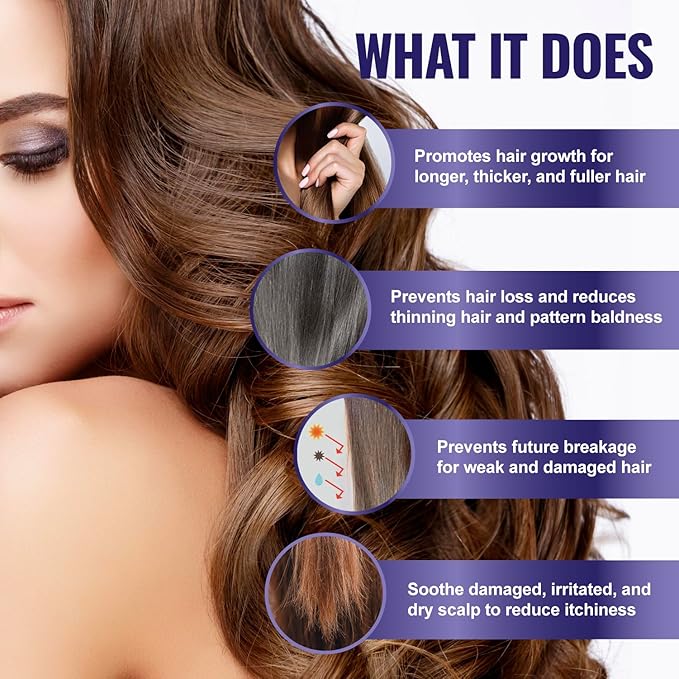 100 Natural Botanical Hair Growth Serum for Nourishing Hair Scalp and Protecting Hair loss, Moringa Camellia Rosemary Castor Tea Tree Peppermint Jojoba Blended , Made In USA (2oz)-Velvo Beauty