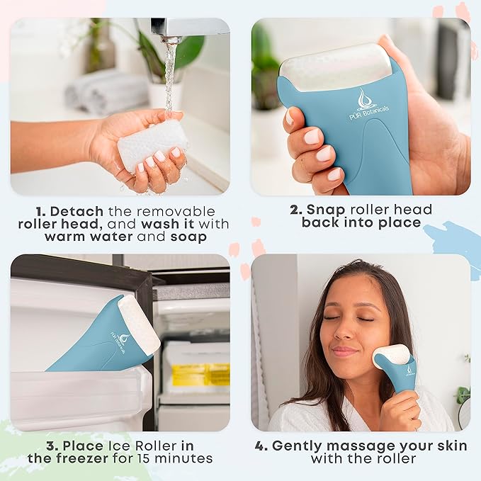 Arctic 2-in-1 Set Cryotherapy Ice Roller for Face Wrinkles Massager - Skin Care Tool for Puffiness - Cooling Ice Facial Eye Skin Roller - Reduce Puffiness and Relief Migraine Pain-Velvo Beauty