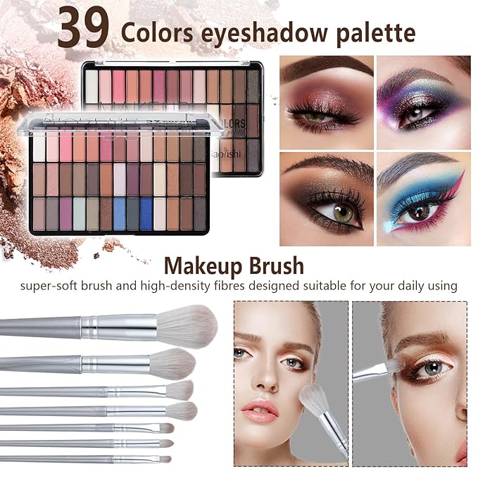 30 Pieces Makeup Kit for Women Full Kit, TooAemiS Professional Makeup Kit for Teens or Adult, All in One Makeup Sets Include Eyeshadow Palette Lipstick Concealer Foundation Mascara Loose Powder Etc-Velvo Beauty