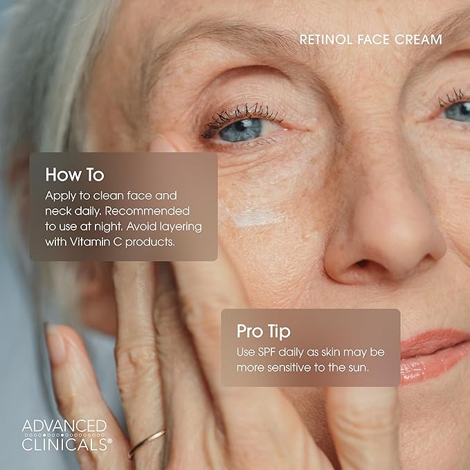 Advanced Clinicals Retinol Cream Face Moisturizer | Encapsulated Retinol Lotion For Face With Ferulic Acid + Vitamin E To Soften Appearance Of Crepey Skin & Look of Fine Lines & Wrinkles, 2.5 Fl Oz-Velvo Beauty