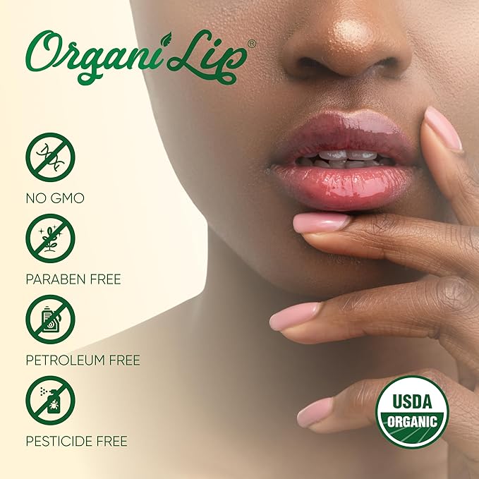 Organic Lip Balm, Spearmint Flavor, Ultra Hydrating Lip Moisturizer for Dry Lips, Oval Shaped Tube, USDA Certified Organic, 3 Pack - OrganiLip-Velvo Beauty