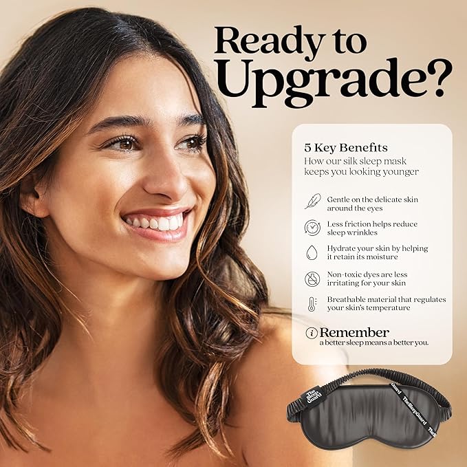 Pure Silk Sleep Mask [100% 6A Mulberry Silk, 22 Momme] Light Blocking Travel Essentials. Eye Masks for Sleeping. Black Oeko-Tex Blindfold. Eye Covers for Men & Women-Velvo Beauty