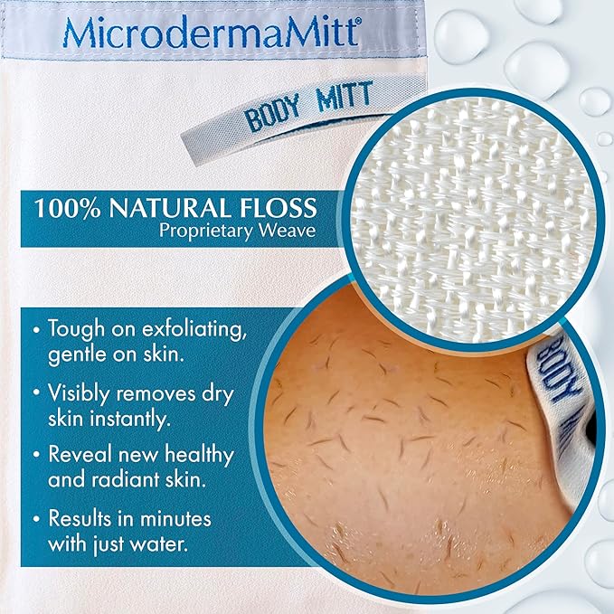 MicrodermaMitt Deep Exfoliating Mitt for Shower - Premium Dead Skin Remover & Exfoliator Body Scrubber - Turkish Kese Glove for Keratosis Pilaris - Natural Skin Care for Smooth, Radiant Results-Velvo Beauty