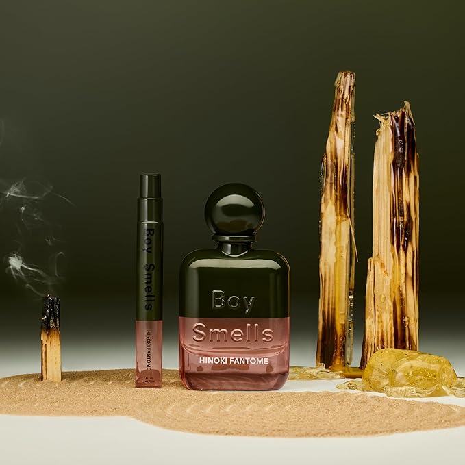Boy Smells Hinoki Fantôme Travel Spray - Woody Spicy Perfume with Cardamom Cedarwood and Smoked Amber Notes - Long Lasting Fragrance Eau de Parfum Spray - 10ml-Velvo Beauty