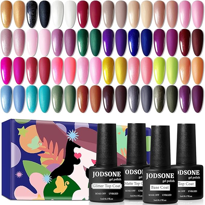 JODSONE Gel Nail Polish Starter Set Ribbon Glitter Summer Light Winter Dark Glossy 36-Piece Multi-color Gel Nail Polish Set-Velvo Beauty