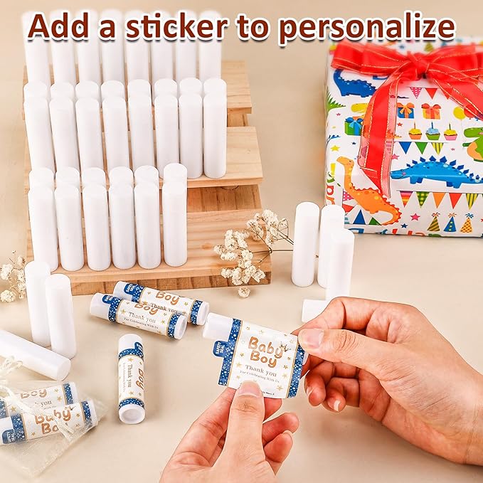 120 Pack Lip Balm Unlabeled, Natural Lip Balm Bulk Blank Tube, Personalized Lip Balm for Party Favors and Gift Basket Filling, Wedding or Baby Shower-5 Flavors-Velvo Beauty