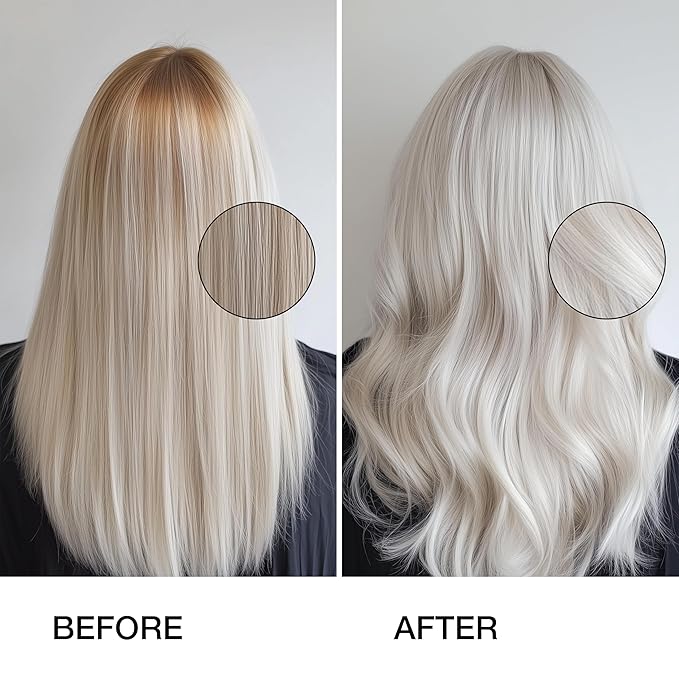 GK HAIR Global Keratin Leave In Bombshell Purple Cream (3.4 Fl Oz/100ml) Conditioning Smoothing Moisturizing Hydrating Frizz Control for Blonde Damaged Hair Removes Yellow Brassy Tones Flyaways-Velvo Beauty