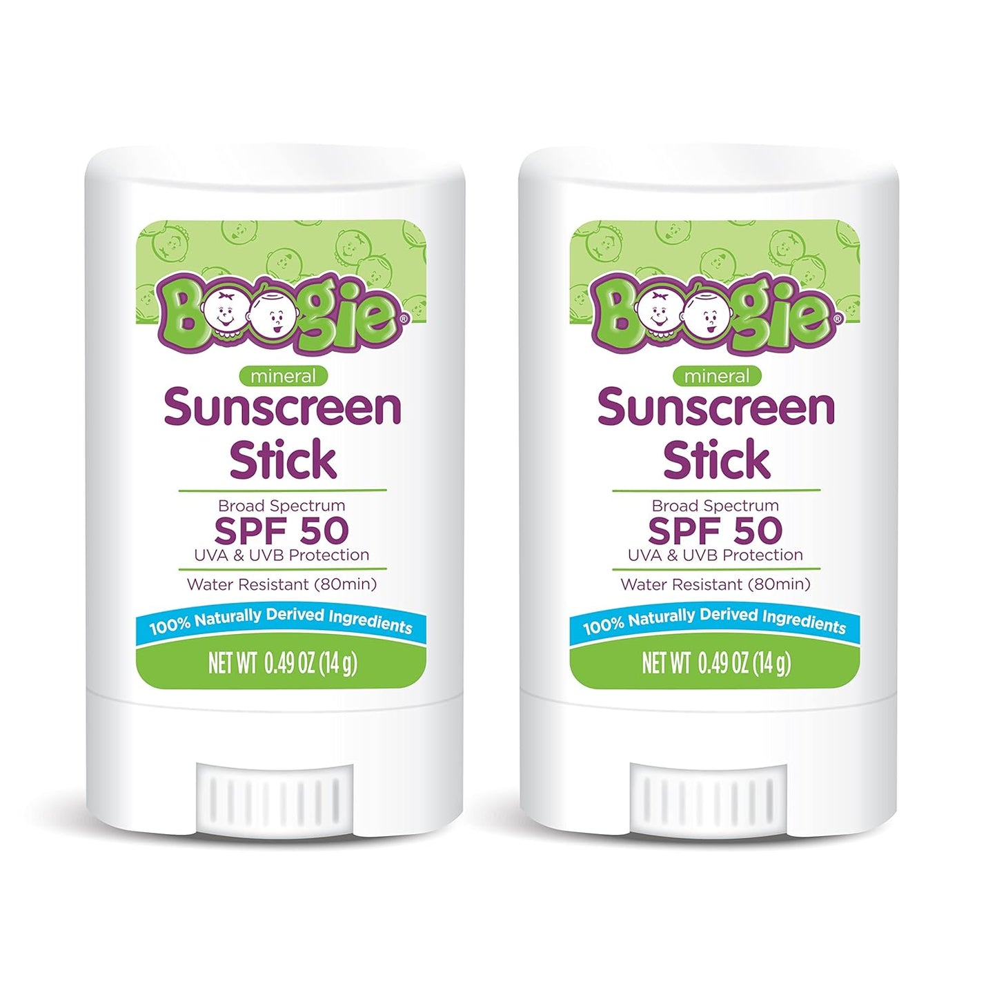 Baby Sunscreen Stick by Boogie Block, Mineral Sunscreen SPF 50, FSA/HSA Eligible, Travel Size Sunblock for Kids, Zinc Oxide, Water Resistant, Vegan, Fragrance Free Pack of 2-Velvo Beauty