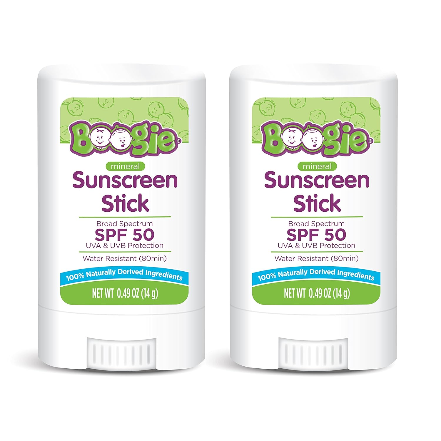 Baby Sunscreen Stick by Boogie Block, Mineral Sunscreen SPF 50, FSA/HSA Eligible, Travel Size Sunblock for Kids, Zinc Oxide, Water Resistant, Vegan, Fragrance Free Pack of 2-Velvo Beauty