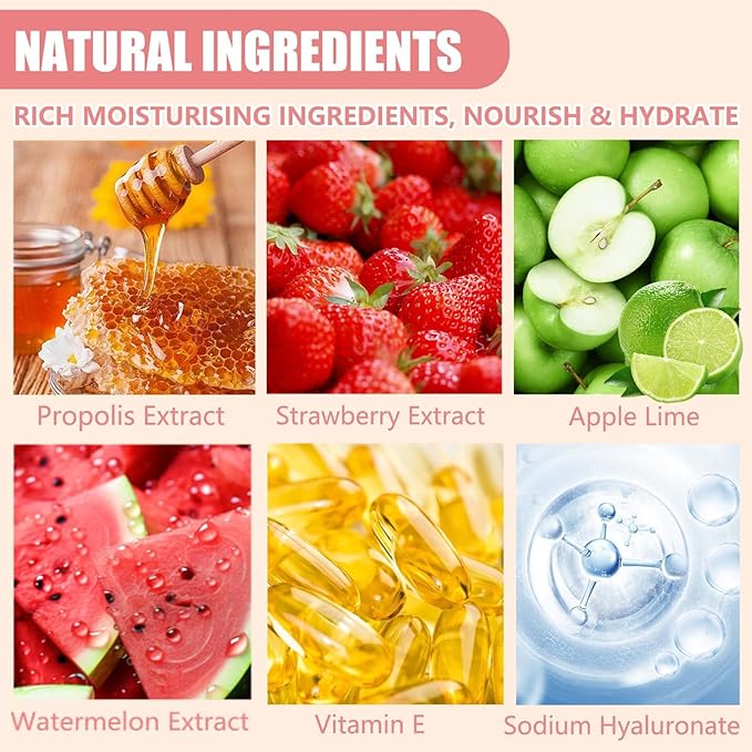 4PCS Bee Lip Balm Honey Pot, Honey & Strawberry & Watermelon&Apple Lime Lip Mask, Lip Balm for Dry Cracked Lips, Lip Scrubs Exfoliator & Moisturizer, Hydrating Lip Balm Honey Lip Balm-Velvo Beauty