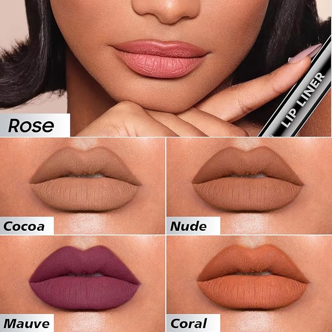 Peel Off Lip Liner Stain - Non-Stick Cup Lip Comfortable Vivid Color Peel Lip Stain Transfer-Proof & Long - Wear, Create Beauty & Charming Lip Makeup For All Skin Types with All-Day (#05 Mauve)-Velvo Beauty