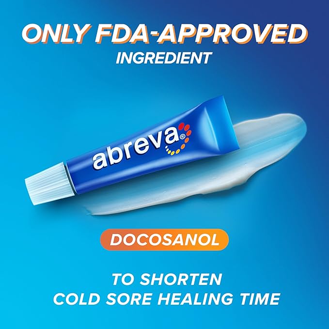 Abreva 10 Percent Docosanol Cold Sore Treatment, Fever Blister and Cold Sore Cream - 0.07 oz plus ChapStick Moisturizer Original Lip Balm - 0.15 oz Value Pack-Velvo Beauty