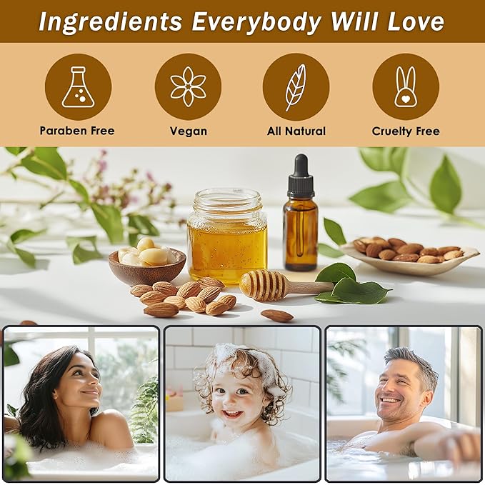 Spa Gift Baskets For Women - Luxury Bath Set With Honey & Almond - Spa Kit Includes Body Wash, Bubble Bath, Lotion, Bath Salts, Body Scrub, Body Spray, Shower Puff, and Towel-Velvo Beauty