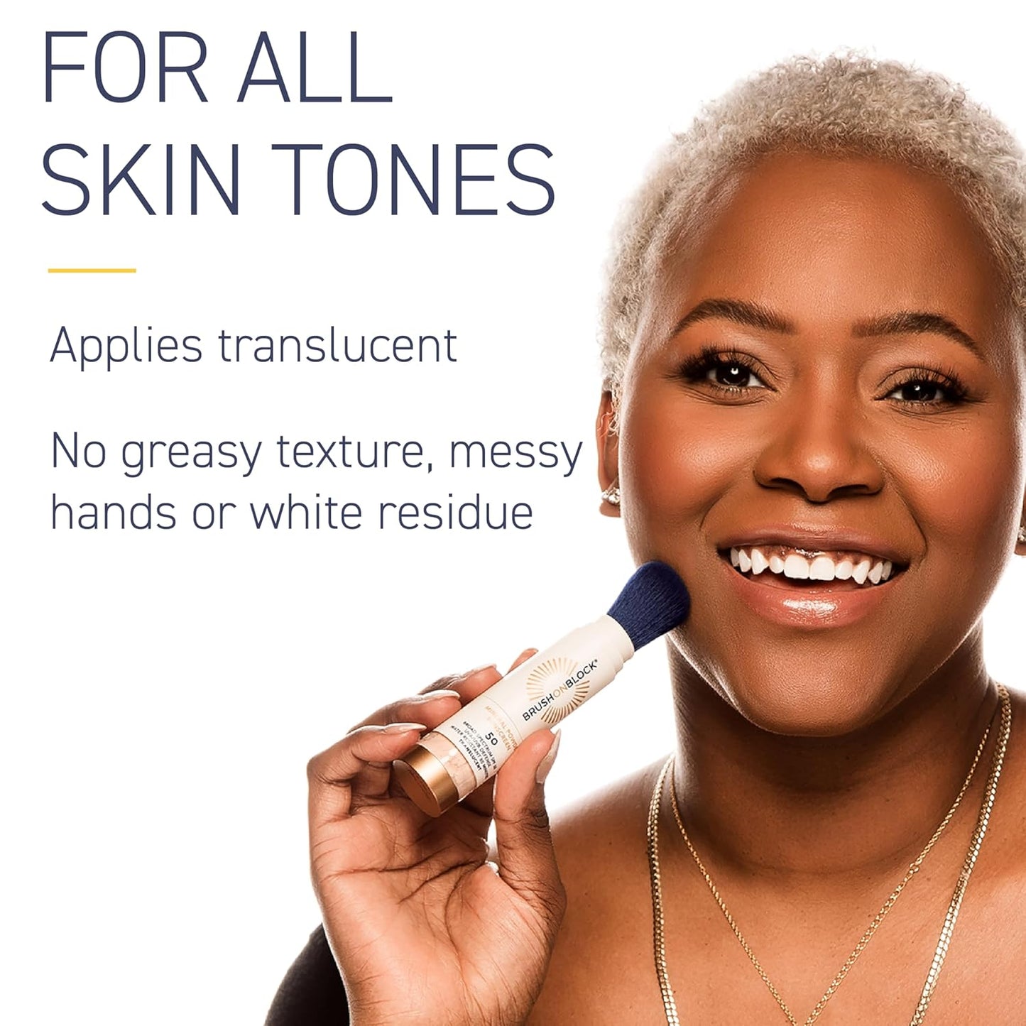 Brush On Block SPF 50 Mineral Powder Sunscreen, Translucent, Broad Spectrum, Water Resistant Face Protection, For All Skin Tones & Types, Reef Friendly, Mfg in USA-Velvo Beauty