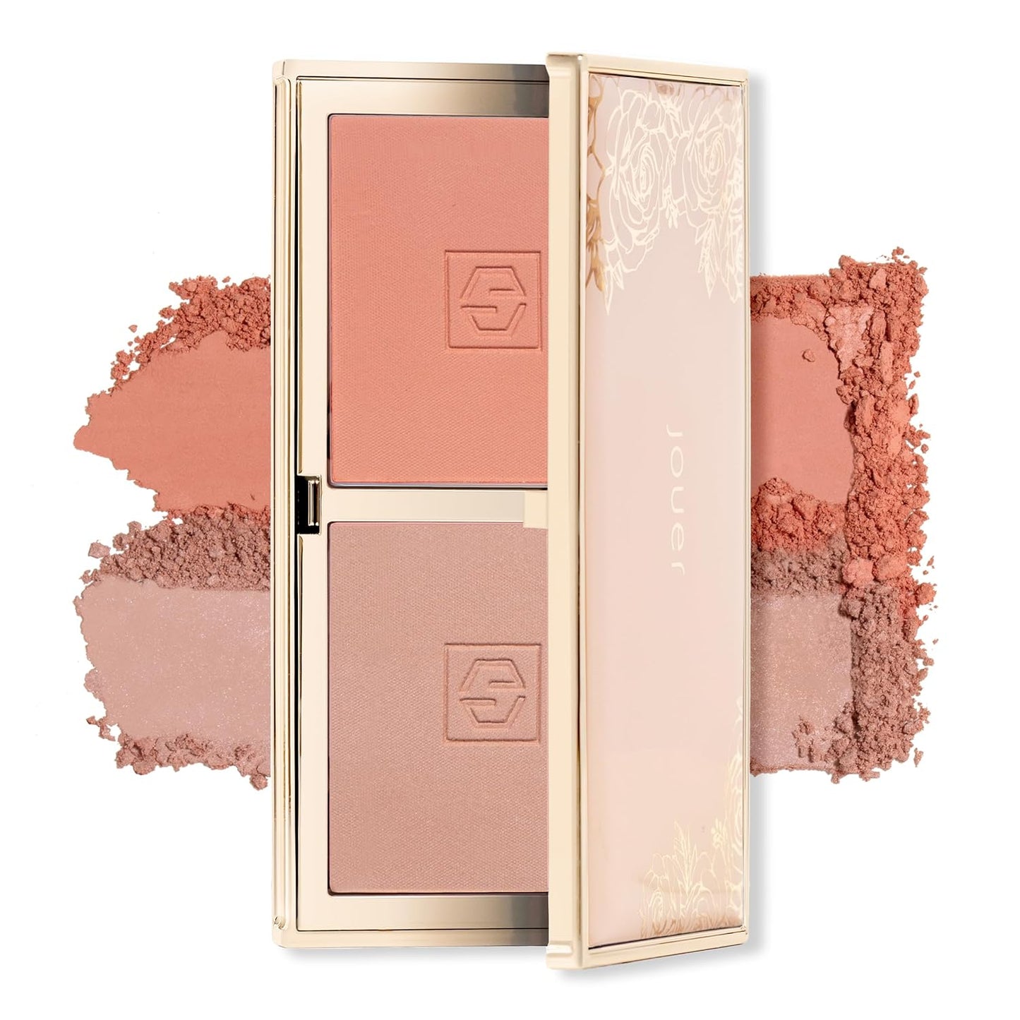 Jouer Blush Bouquet Duo 2 Shade Blush Palette High Pigment Powder Natural Flush Beauty Cosmetics Vitamin E Talc-Free Paraben, Gluten & Cruelty Free-Velvo Beauty