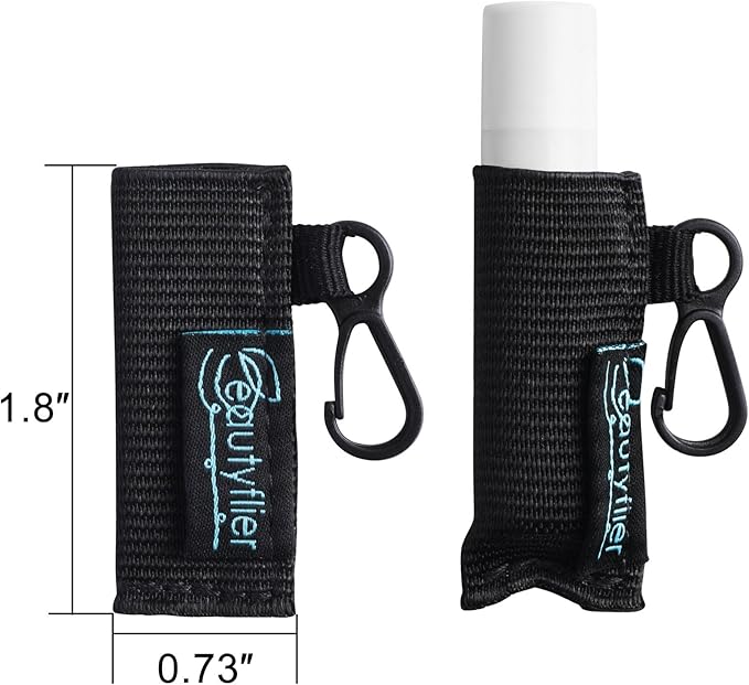 Beautyflier Cute Elastic Lip Balm Holder Keychain, Lipstick Sleeve Chapstick Sleeve Holder for Burts Bees Chapstick-Velvo Beauty