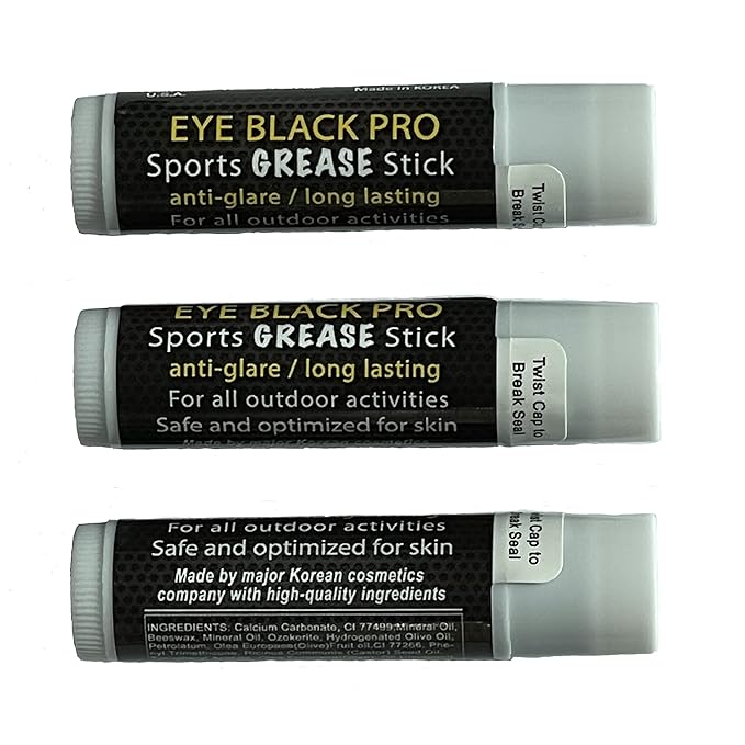Eye-Black Pro Sports Grease Stick Set reduce-glare Eye Patch Face Painting (3 Pack)-Velvo Beauty