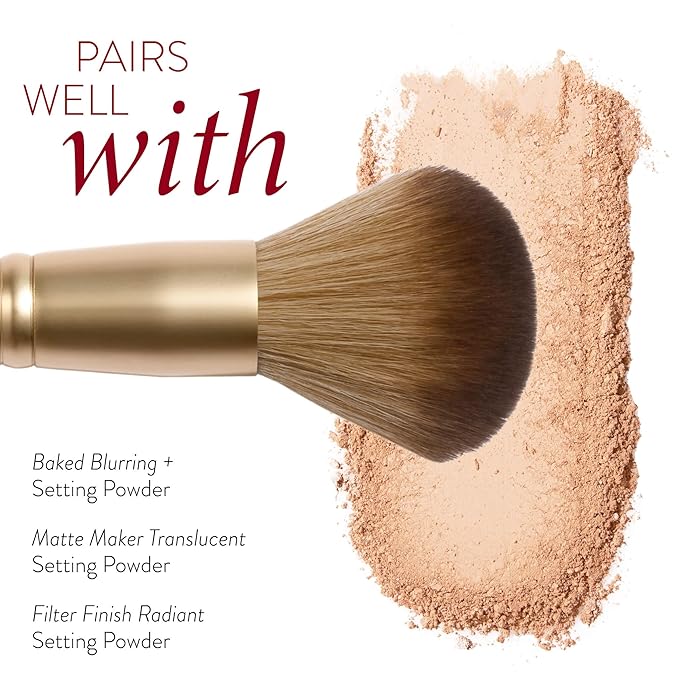 LAURA GELLER NEW YORK Setting Powder Brush - Makeup Brush for Setting - Set Face Makeup without Caking - Smooth Finish-Velvo Beauty