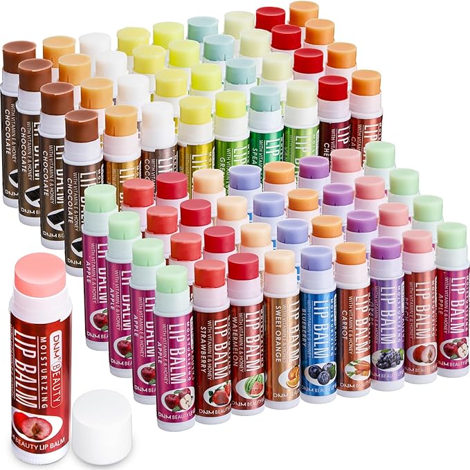 72 Pcs Lip Balm Bulk with Vitamin Assorted Flavored Lip Moisturizer Treatment Natural Ingredients Moisturizing Soothing Chapped Lips-Velvo Beauty