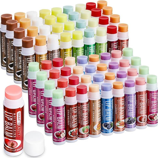 72 Pcs Lip Balm Bulk with Vitamin Assorted Flavored Lip Moisturizer Treatment Natural Ingredients Moisturizing Soothing Chapped Lips-Velvo Beauty