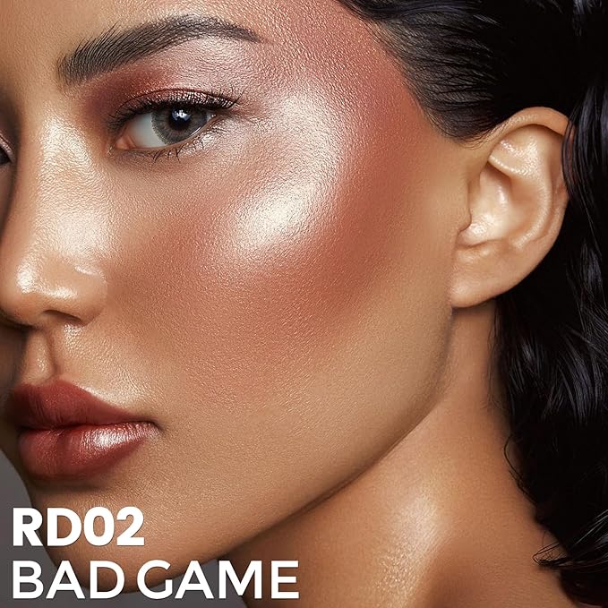 FOCALLURE Silky Cream Liquid Blush,Leaving a Matte Dewy Makeup Look,Easy to Apply and Create a Natural Flush,Long Lasting and Lightweight Cheek Blush Face Makeup,BAD GAME-Velvo Beauty