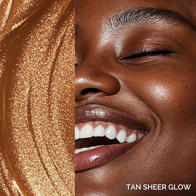 Elizabeth Mott Thank Me Later Glow Enhancer - Hydrating Face Primer & Highlighter for Radiant Skin, Vegan & Cruelty-Free, No Sulfates, Parabens, or Phthalates - Tan Sheer Glow Shade - 30g-Velvo Beauty