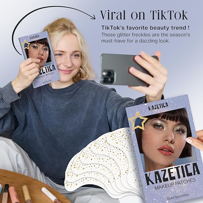 Glitter Freckles Face Tattoo, 10 Pcs Silver Face Glitter Freckles for Women, Festival Outfits for Women Rave Accessories Fake Tattoos, Sparkle Makeup Patches, Waterproof Speckles Patches,Mini Makeup-Velvo Beauty