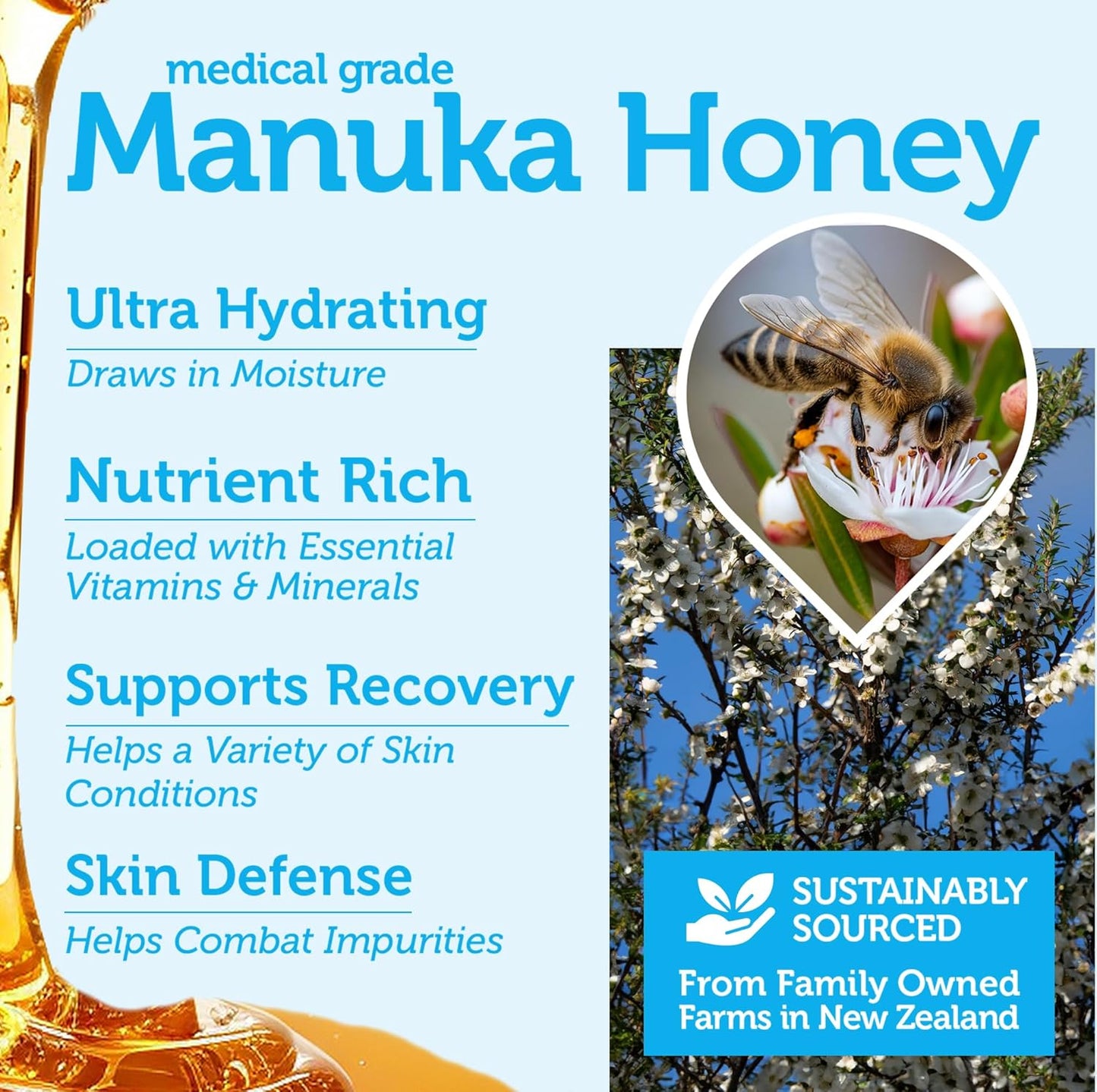 Era Organics Manuka Honey Face Cream - Advanced 12-in-1 Nourishing and Rejuvenating Daily Face Moisturizer for Women and Men - Face Moisturizer for Sensitive Skin - Body Moisturizer for Dry Skin 4 oz-Velvo Beauty