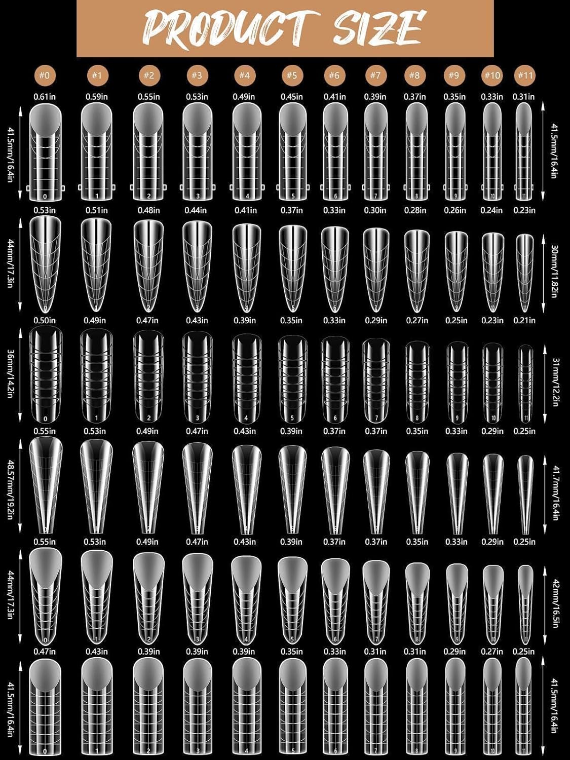 EBANKU 288PCS Poly Extension Gel Dual Nail Forms, Stiletto Coffin Acrylic Nail Forms for French Nails, 76PCS Duet System Dual Forms Sticker Silicone Pads, 6 Styles Scale for Manicure Extension-Velvo Beauty