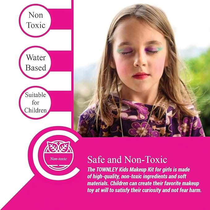 LOL Surprise Cosmetic Compact Set Includes Mirror, 14 Lip glosses, 8 Eye Shadow, 4 Blushes & 4 Brushes Safe & Non-Toxic Colorful Portable Foldable Makeup Beauty Kit for Girls, Townley Girl-Velvo Beauty