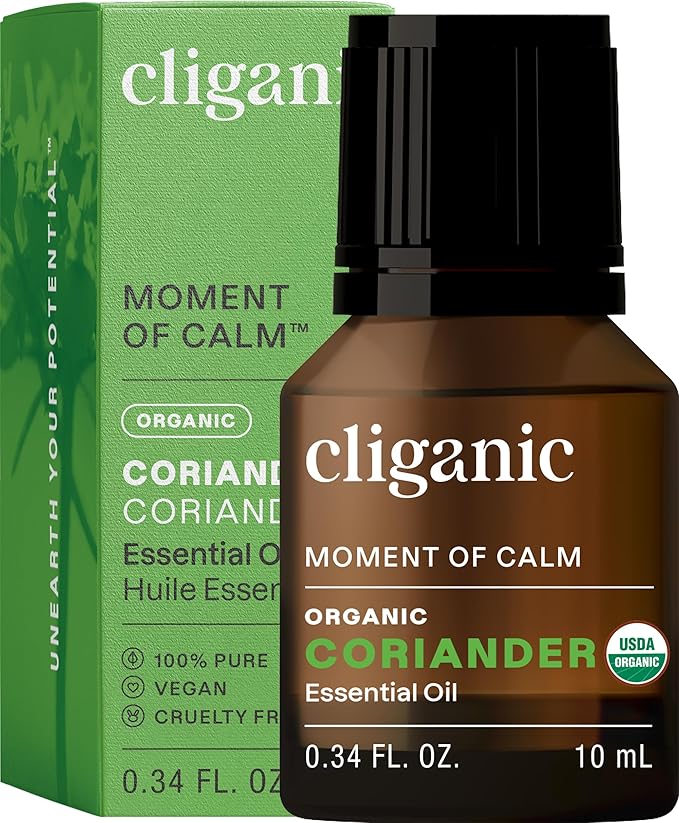 Cliganic Organic Coriander Seed Essential Oil, 100% Pure Natural for Aromatherapy | Non-GMO Verified (Packaging May Vary)-Velvo Beauty