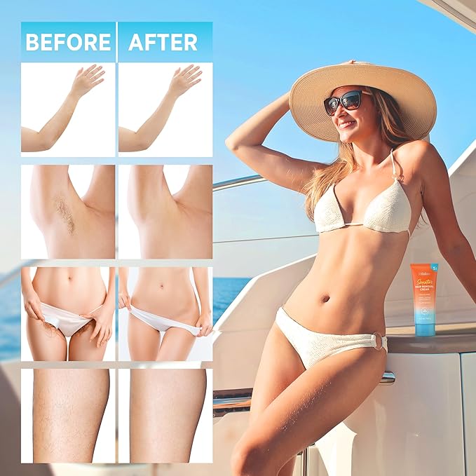 Hair Removal Cream for Women - 5-Minute Painless Depilatory for Sensitive Skin & Bikini Area - Plant-Based, No-Irritation Formula for Legs, Arms & Underarms-Velvo Beauty