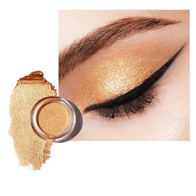 Oulac Gold Cream Eyeshadow - Highly Pigmented Natural Sombra de Ojos, Waterproof & Long Lasting with Moisturizing Formula, Shimmer Glitter Eye Makeup, 6g (21)-Velvo Beauty