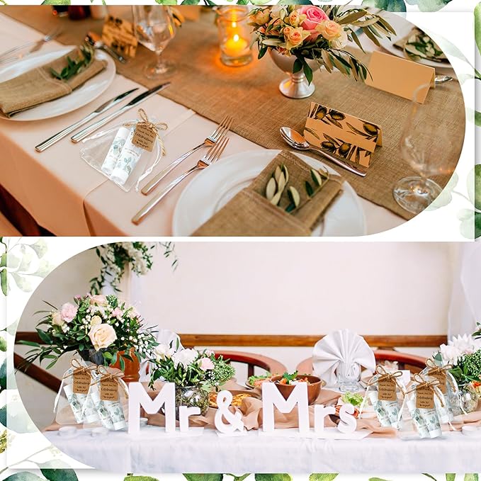 200 Pcs Baby Shower Wedding Party Favors Gift Set, 50 Pcs Baby Shower Hand Cream and 50 Lip Balm for Wedding Bridesmaid Guests Gift Supplies with 50 Organza Bag 50 Thank You Tag(Eucalyptus)-Velvo Beauty