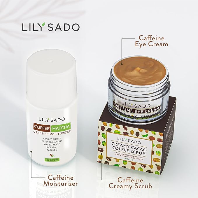 LILY SADO LILY SADO Cocoa & Coffee Creamy Face Scrub - Best Exfoliating VEGAN Facial Cleanser for Women & Men - Natural Face Wash Exfoliates & Energizes Skin, Treats Acne & Reduces Pore Size - 4 oz-Velvo Beauty