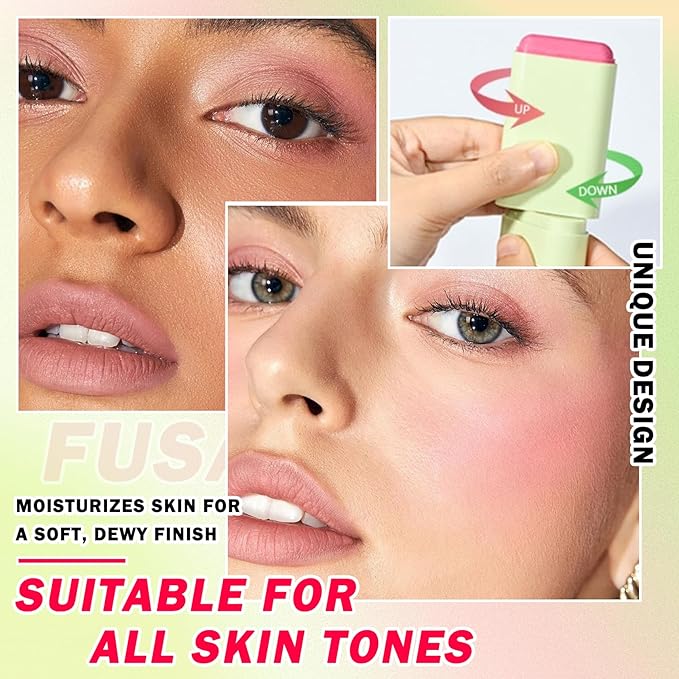 Multi-Use Cream Blush Stick,Soft Smooth Makeup Blush Stick for Cheeks Lips & Face,Waterproof Long Lasting Blendable Lightweight Face Blush Stick Matte Makeup for All Skin Types-Velvo Beauty