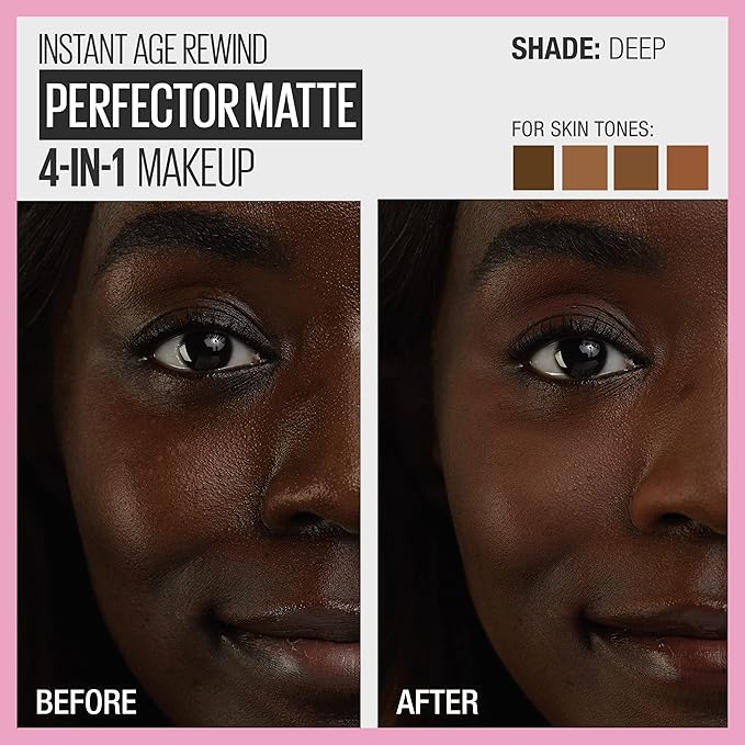 Maybelline Instant Age Rewind Instant Perfector 4-In-1 Matte Makeup, 05 Deep, 1 Count-Velvo Beauty