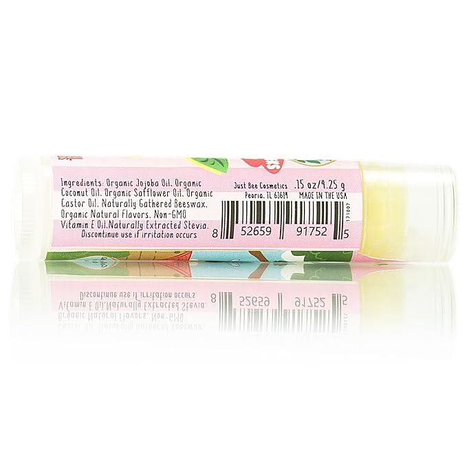 Lappy Lips and Just Bee Organic 100% Natural Lip Balm for Adults and Kids (Family Pack) Organic Essential Oil - for Dry Chapped Lips to Restore and Heal-Velvo Beauty