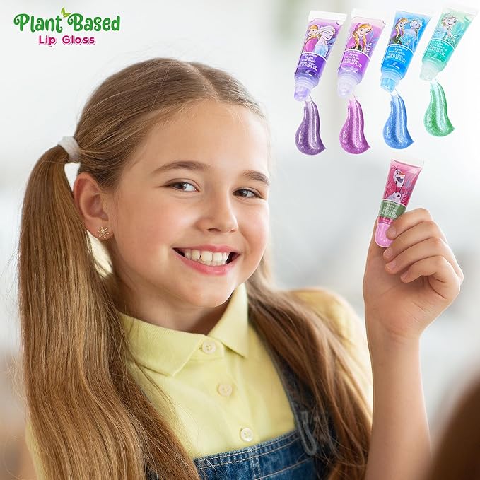 Disney Frozen 2 - Townley Girl Super Sparkly Cosmetic Makeup Set for Girls with Lip Gloss Nail Polish Nail Stickers - 11 Pcs|Perfect for Parties Sleepovers Makeovers| Birthday Gift for Girls 3 Yrs+-Velvo Beauty