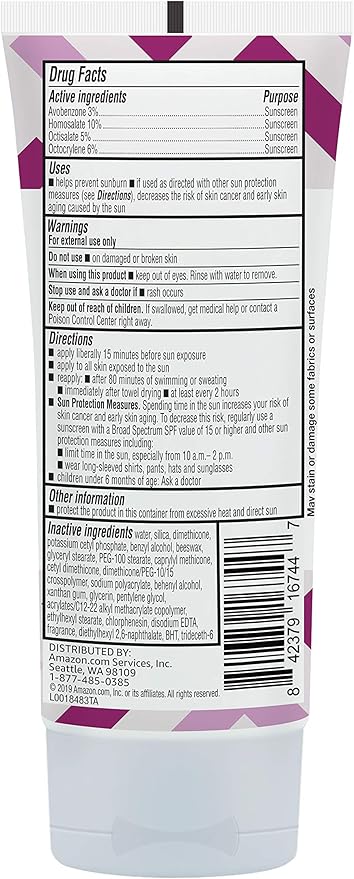 Amazon Brand - Solimo Sheer Face Sunscreen SPF 30, No Octinoxate & Oxybenzone, Unscented, 3 fl oz (Pack of 2)-Velvo Beauty